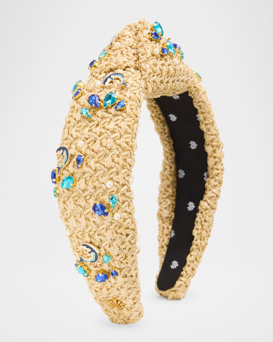Knotted Raffia Dolphin Embellished Headband